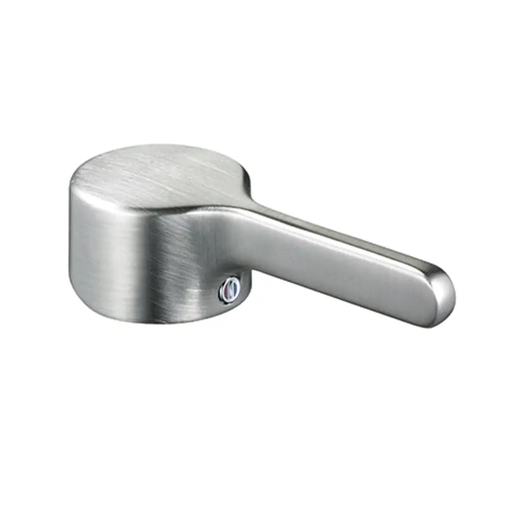Metallischer Hebel von Kludi, flächiger Körper mit ausladendem Griff, befestigt mit einer Schraube, geeignet für Spültischarmaturen.